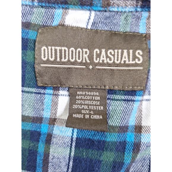 Outdoor Casual men's flannel shirt size LG multi colors (WW11) - Picture 3 of 3